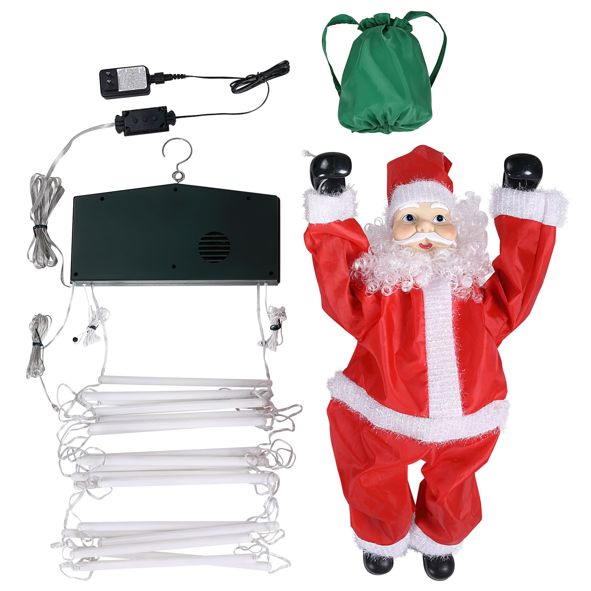 Mr. Christmas 10ft. Rope Ladder with Outdoor Animated Climbing Santa